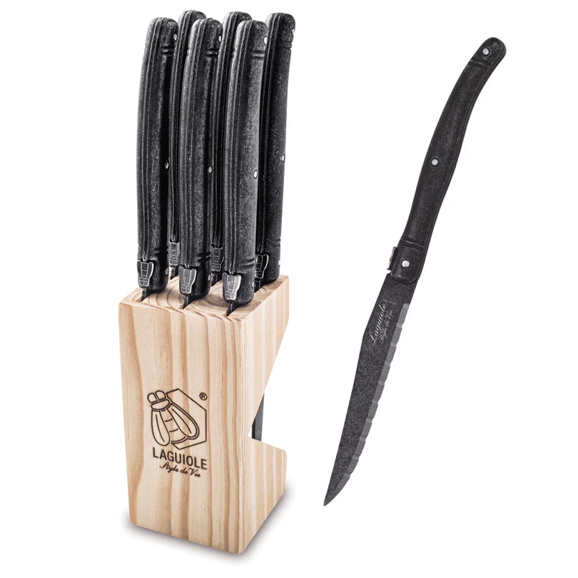 Set 6 coltelli da bistecca "Premium Line - Black Stonewash"