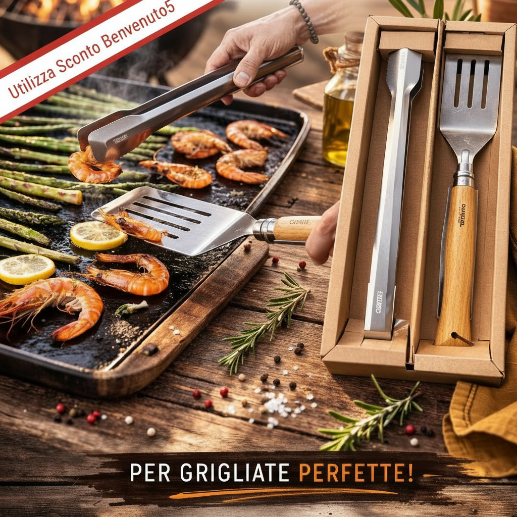 Set Barbecue Opinel – Coltello + Spatola + Pinza Professionale