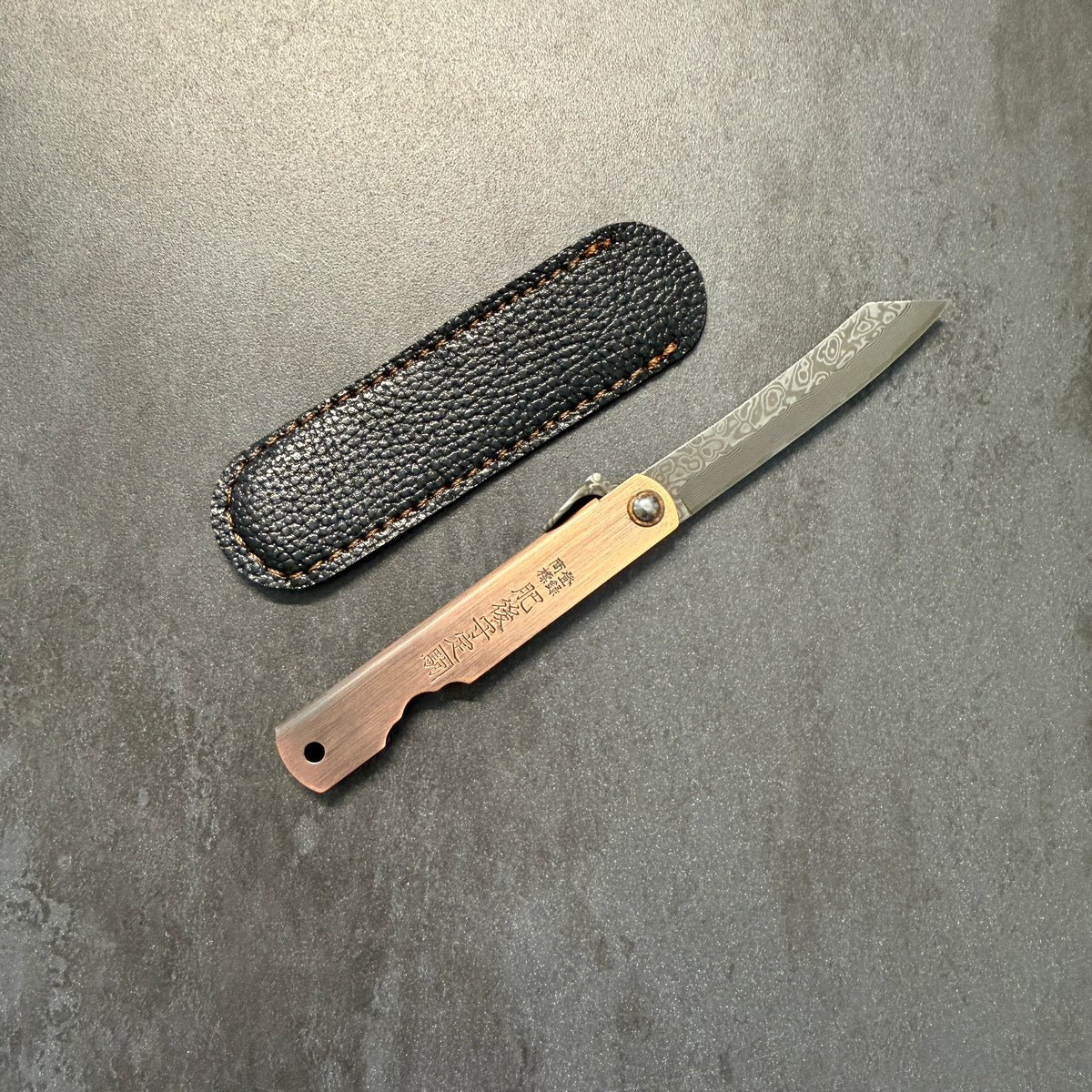 Coltello da tasca - Modello Higonokami Bronzo - 16cm - Damasco