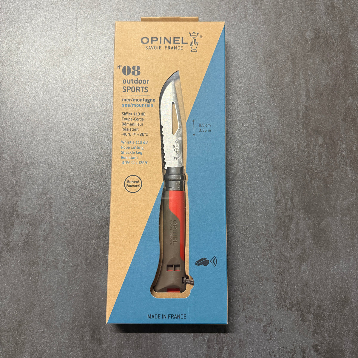 COLTELLO - OPINEL N.08 - CON FISCHIETTO - Rosso