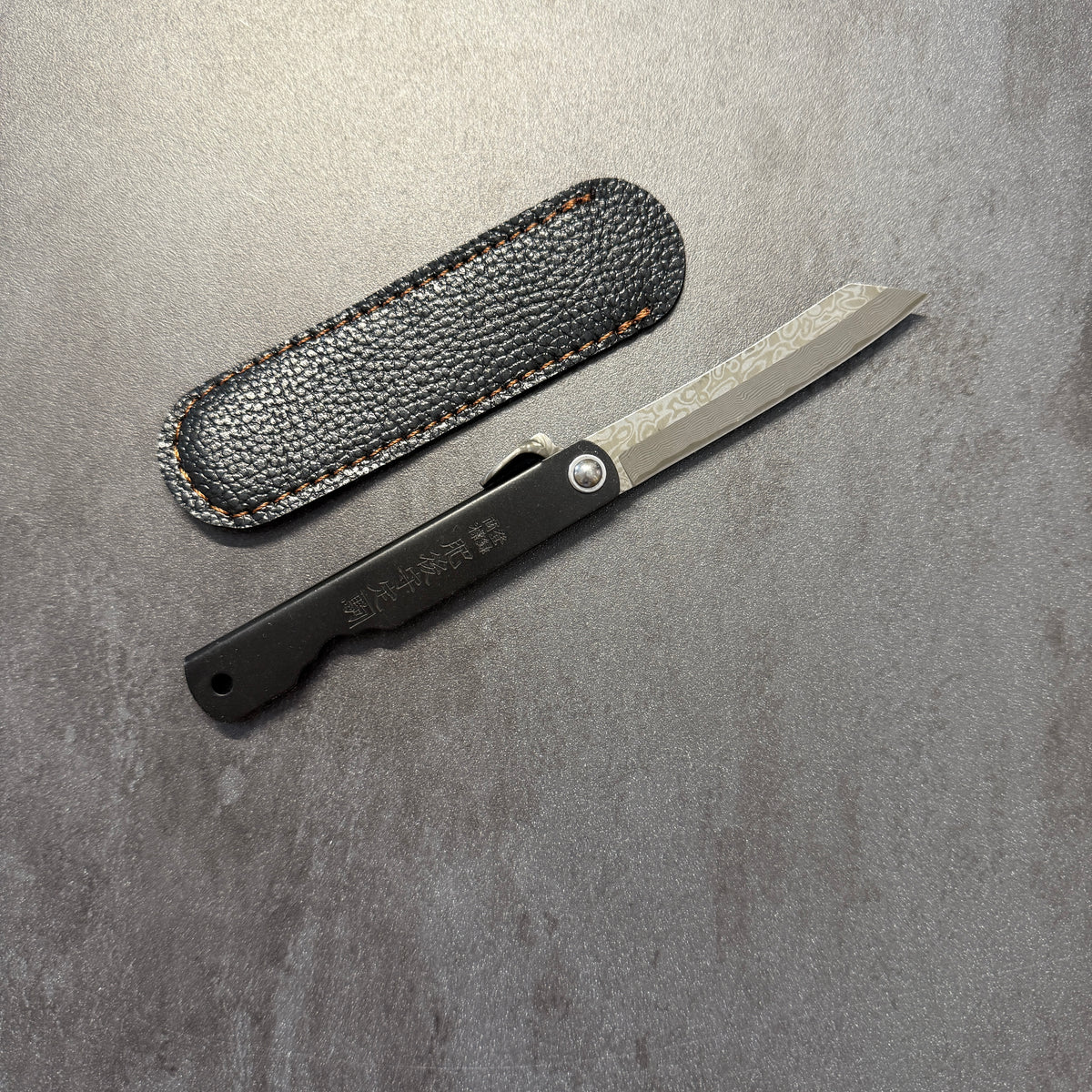 Coltello da tasca - Modello Higonokami Nero - 16cm - Damasco