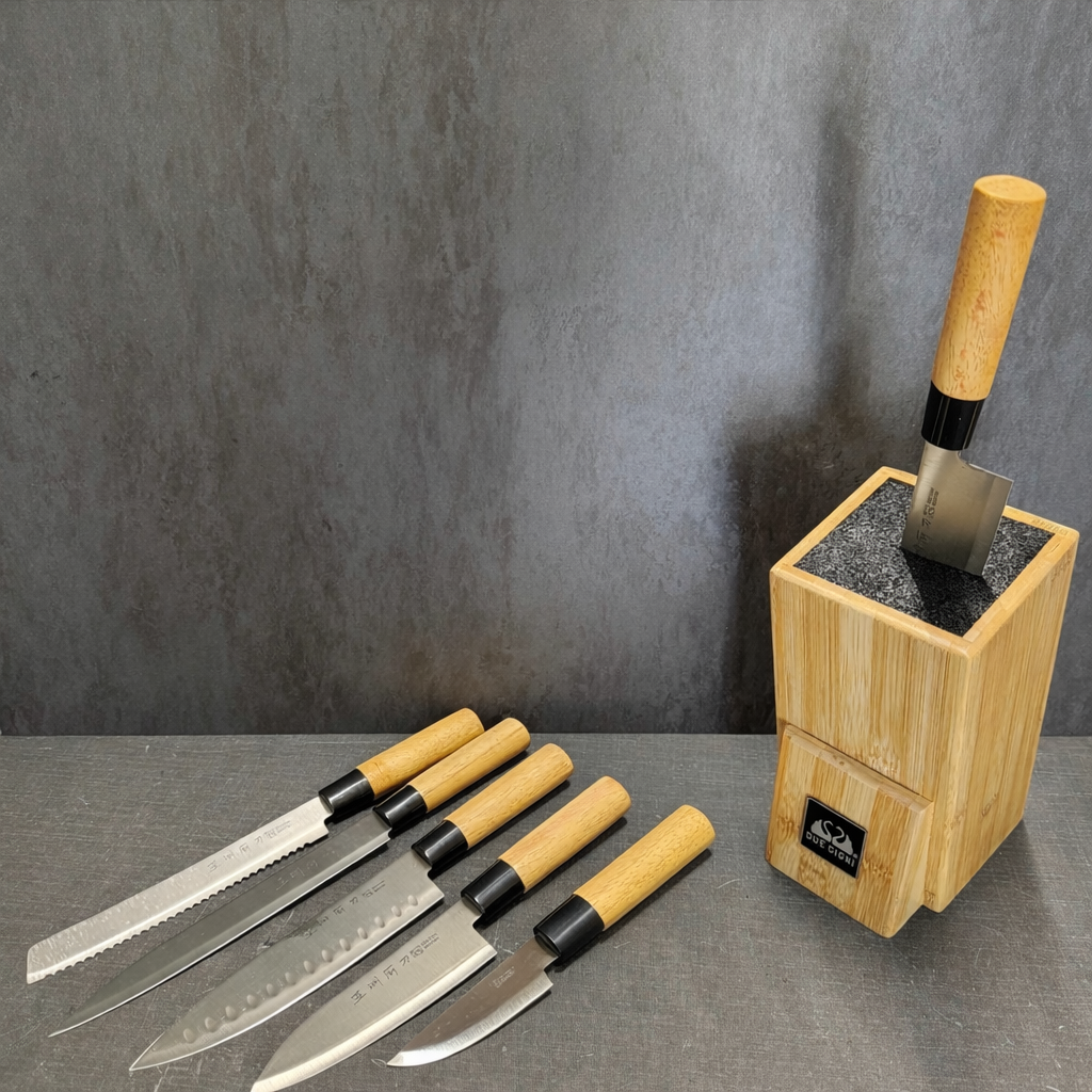 SET 6 COLTELLI CS + CEPPO IN LEGNO