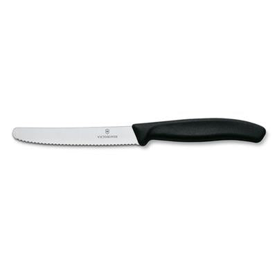 COLTELLO TAVOLA NERO SEGHETTATO PUNTA TONDA - VICTORINOX